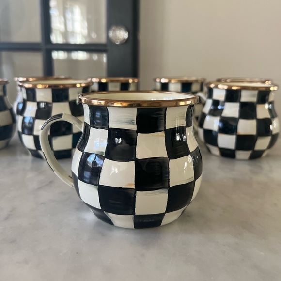 MacKenzieChilds Dining Mackenzie Childs Courtly Check Enamel Mugs Set Of 3 Poshmark